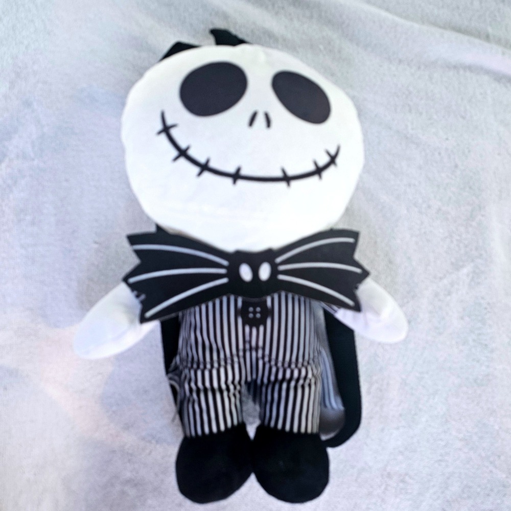 Disney Jack Skellington Plush Backpack Nightmare Before Christmas Pinstripe Suit